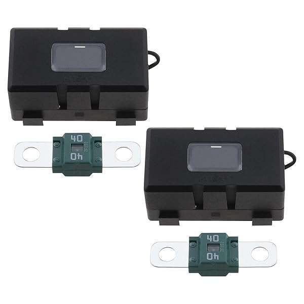 Micro Traders 2PCS Car Fuse Holders & 2PCS 40A Midi Fuses for Cars, Trucks, and Machinery