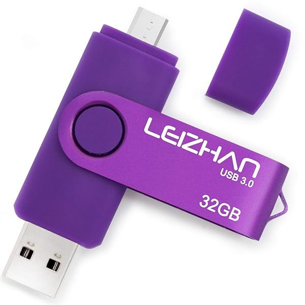 64GB Micro USB Flash Drive OTG for Samsung Galaxy S7/S6/S5/Note - USB 3.0 Purple Memory Stick