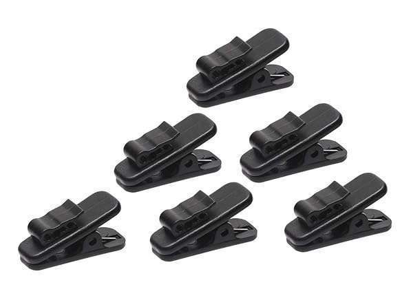 Mini Skater Earphone Wire Clips - 6Pcs Black Cable Clips for 1.5mm Earbud & Microphone Cords