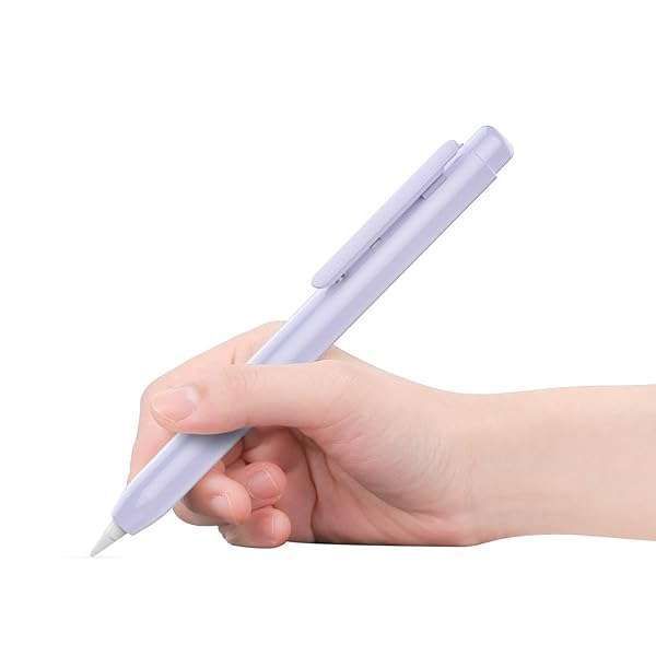 MoKo Holder Case for Apple Pencil 1st Gen & iPad 10th/9th/8th/6th Gen - Taro Purple, Retractable Tip Cap