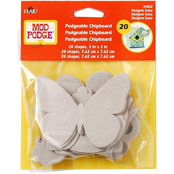Mod Podge Podgeable Chipboard Shapes 24828 - 20-Pack for Crafting & DIY Projects