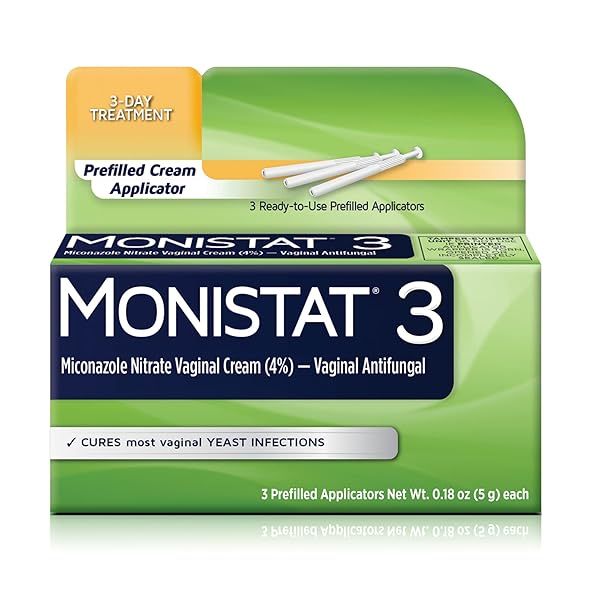 Monistat 3-Day Yeast Infection Treatment: 3 Miconazole Cream Applicators for Fast Relief