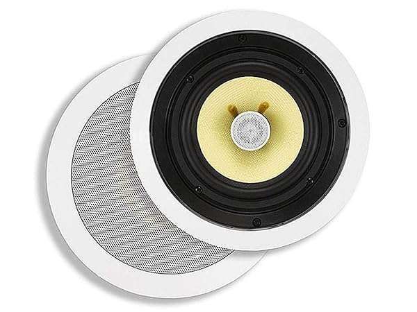 "Monoprice 2-Way 6.5" In-Ceiling Speakers - 60W Nominal, Aramid Fiber Cone, Titanium Tweeters, White - Caliber Series"