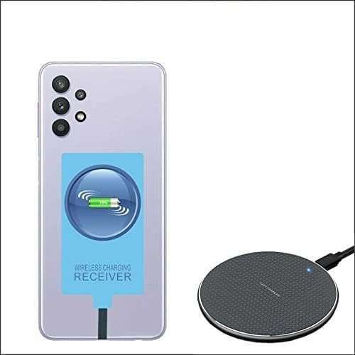 Qi Wireless Charger & External Receiver for Samsung Galaxy A12 A22 A32 A42 A52 A72 - Fast Charging 4G/5G Black