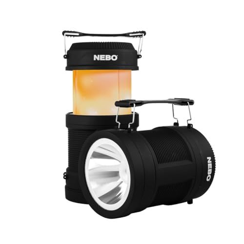 NEBO BIG POPPY Rechargeable Flashlight & Lantern: 300 Lumen Power Bank, 120 Lumen Spotlight - Ultimate Outdoor Lighting Solution