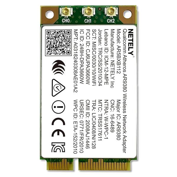 NETELY 802.11N Mini-PCIE WiFi Adapter: 900Mbps Dual Band for Laptops & Desktops - Qualcomm Atheros AR9380