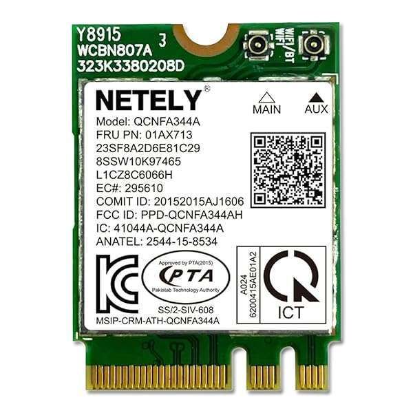 NETELY 802.11AC WiFi 5 Adapter: 1200Mbps NGFF M2 Card with Bluetooth 4.2 for Lenovo Laptops - Fast Dual-Band Connectivity
