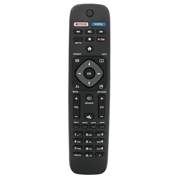 NH500UP Remote Replacement for Philips TVs: Compatible with 50PFL5601, 65PFL5602 & More