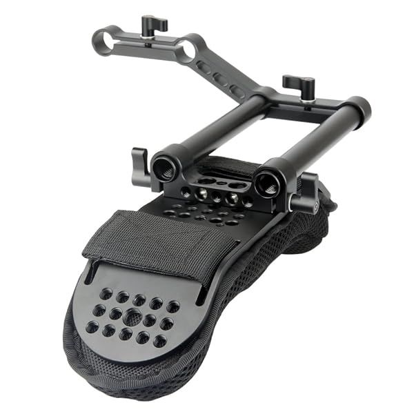 NICEYRIG Shoulder Pad with Rail Raiser for 15mm Rods - Perfect for DSLR & Camcorder Shoulder Rig Systems