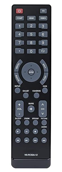 NS-RC02A-12 Remote Control for Insignia HDTVs - Compatible with NS-19E720A12, NS-46E880A12 & More