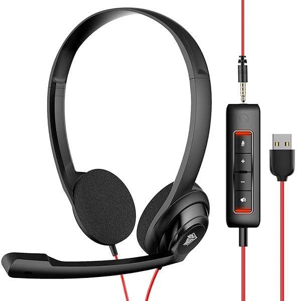 Buy NUBWO HW02 USB Headset: Lightweight On-Ear Mic for MS Teams, Skype & Call Centers - Clear Sound & Comfort