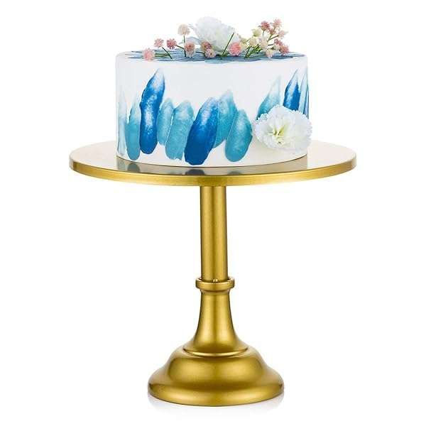 Elegant NUPTIO Gold Cupcake Stand - 11.81 Inch Metal Pedestal for Weddings, Buffets & Desserts