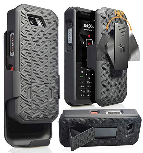 Buy Nakedcellphone Combo Series Case for Sonim XP5s - Hard Cover with Kickstand & Rotating Belt Clip - Black
