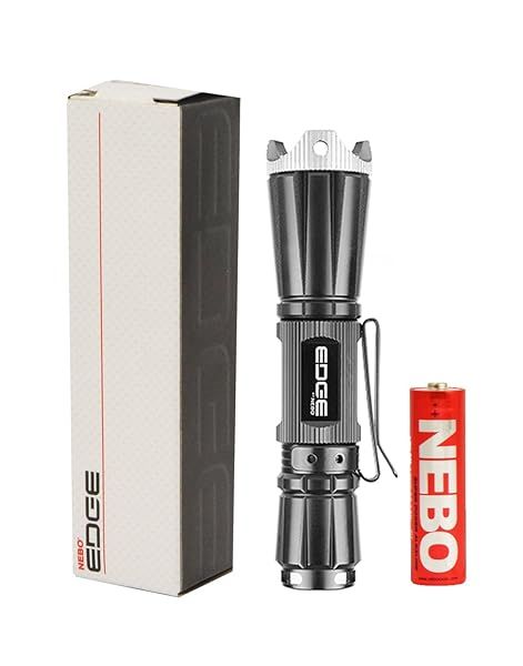 Nebo Edge 200 Lumens Flashlight - Compact Black LED Light (4.7x1.3x1.2 in) for Ultimate Brightness & Portability