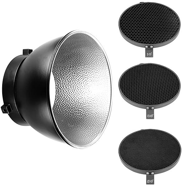 Neewer 7-Inch Reflector Diffuser with Honeycomb Grids for Bowens Mount Studio Lights