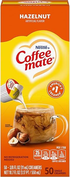 Buy Nestle Coffee Mate Hazelnut Liquid Creamer Singles - 50 Ct Box for Rich Flavor