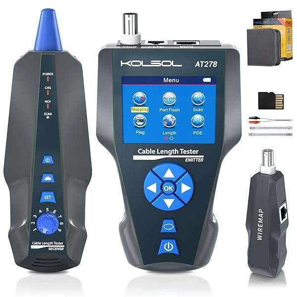 Buy KOLSOL AT278 NF-8601S: Multifunction Network Cable Tester for RJ45/RJ11/BNC - Fast Fault Detection & POE Tracking