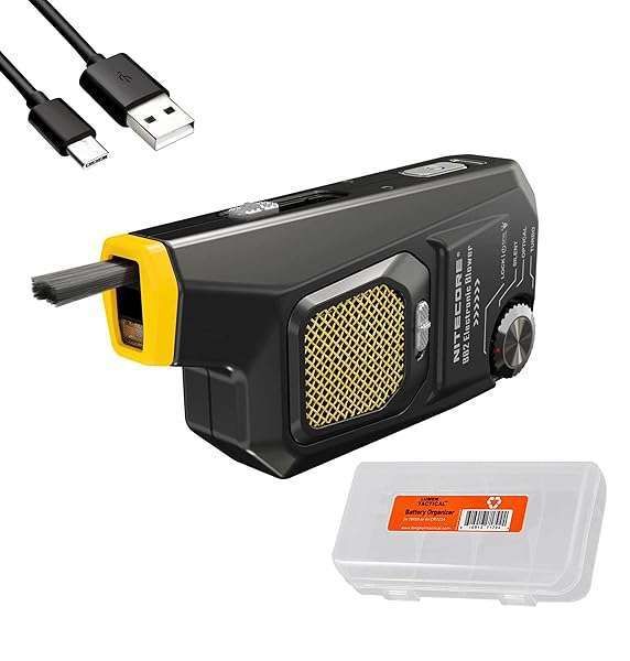 Buy Nitecore BlowerBaby BB2: USB-C Rechargeable Air Duster for Camera & Laptop Cleaning with Lumentac Cable Organizer
