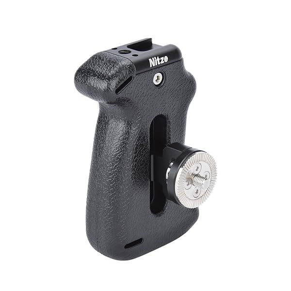 "Nitze ARRI Rosette Side Handle: Adjustable Camera Handle with Cold Shoe & 1/4" Hole - PA22-H1"