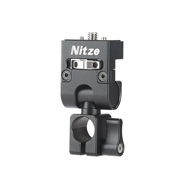 Nitze Field Monitor Mount: 15mm Rod Clamp with Adjustable Swivel & Tilt for Low Profile Setup - N54-G5