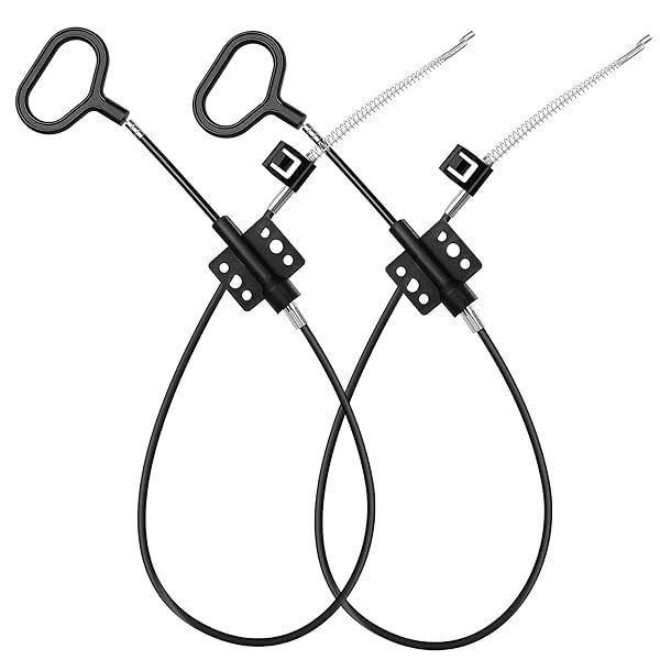 Nonley Sofa Recliner Cables - 2 Pack Replacement Parts for Couch Pull Handle & D Ring - Black S Tip Hook