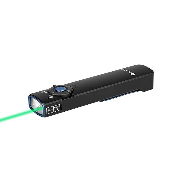 OLIGHT Arkfeld Flat Flashlight 1000 Lumens Dual Light Source EDC Lights with Green Beam and White LED Combo, Powered by Rechargeable Built-in Battery for Outdoors, Emergency, Work(Black Neutral White)