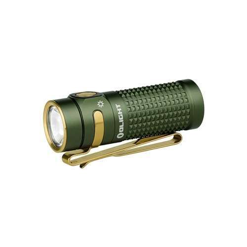 OLIGHT Baton4 EDC Flashlight: 1300 Lumens, Rechargeable, Waterproof - Perfect for Home, Camping & Emergencies (OD Green)
