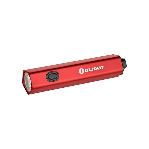 OLIGHT Diffuse Rechargeable EDC Pocket Flashlight - 700 Lumens USB-C Keychain Light for Outdoor & Night Use (Red)
