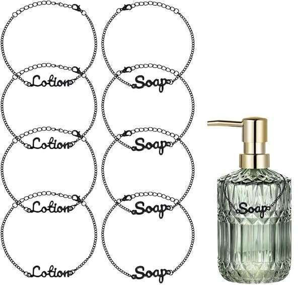 OLYCRAFT 8Pcs Vintage Soap & Lotion Label Tags - Rustic Black Decor for Kitchen & Bathroom