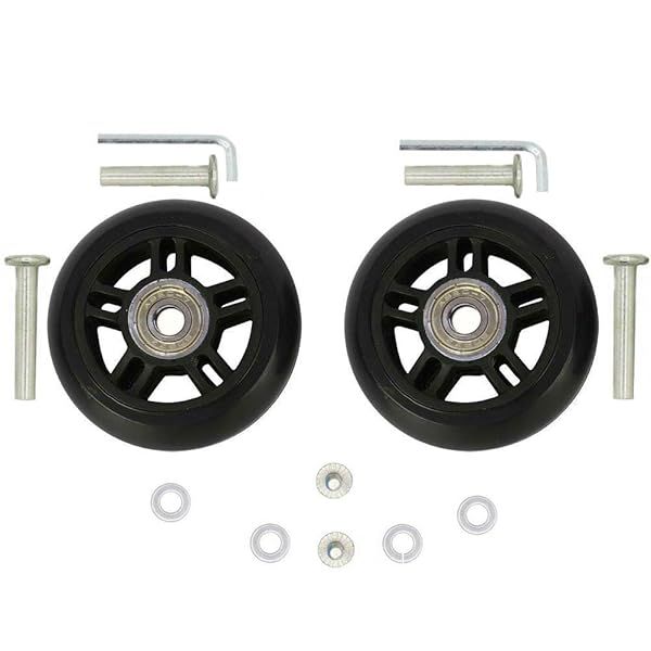 ORO 1 Pair Luggage Wheels Replacement 72mm x 24mm with 8mm Bearings for Suitcases & Inline Skates