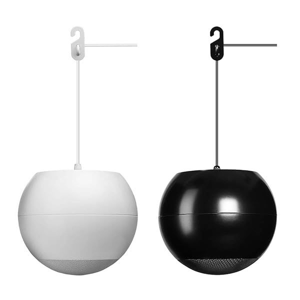 "OSD Audio Sphere 6.5" Indoor Pendant Speaker - White, 70V/8 Ohm, Reinforced Cable Suspension"