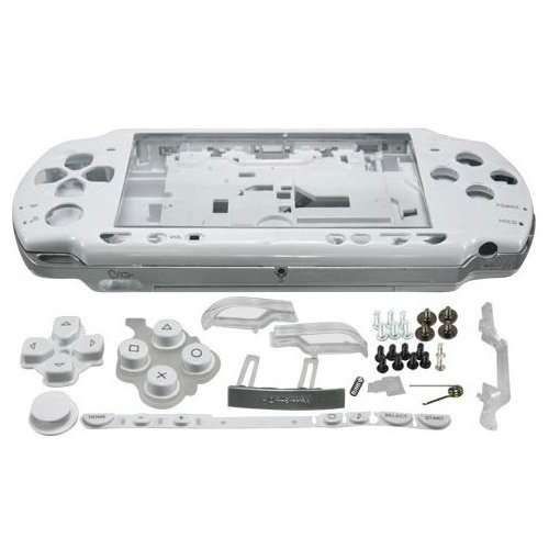 OSTENT White Housing Shell Replacement for Sony PSP 2000 Console - Durable Faceplate Parts