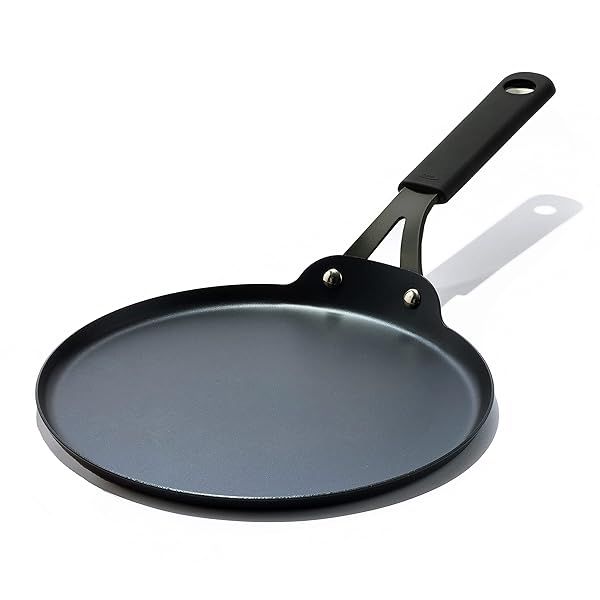"OXO Obsidian 10" Pre-Seasoned Carbon Steel Griddle Pan - Induction & Oven Safe with Removable Handle"