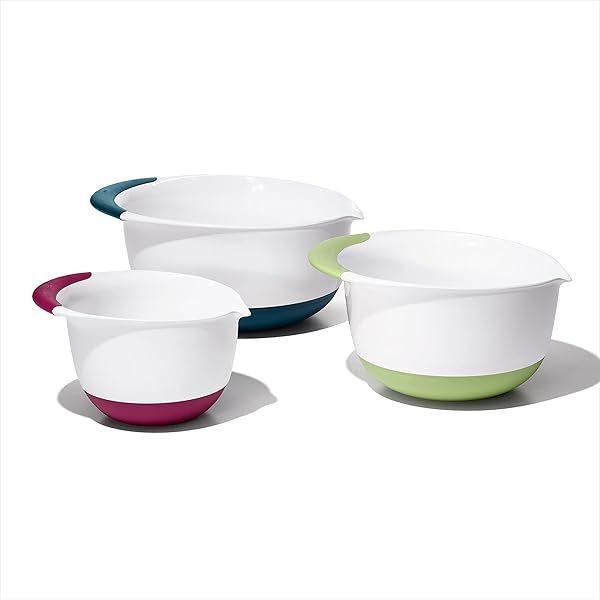 OXO Good Grips 3-Piece Mixing Bowl Set - Colorful Handles for Easy Mixing