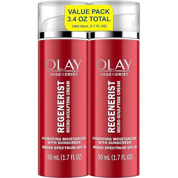 Olay Regenerist Microsculpting Cream SPF 30 - Anti-Aging Moisturizer (2-Pack) for Youthful Skin