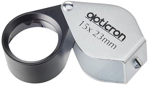 Opticron 15x Folding Metal Loupe Magnifier 23mm - Compact & Durable for Precision Viewing
