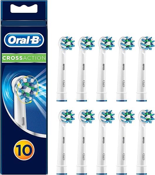 Oral-B Pro Cross Action Toothbrush Heads - Pack of 10 for Electric Toothbrush, Fits Post Box - Fast Shipping!