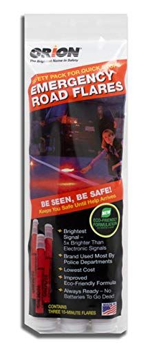 Orion Safety Products 3153-08 Road Flares - 3 Pack (15-Minute Duration) for Emergency Safety