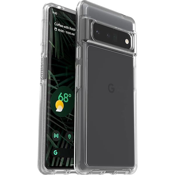 OtterBox Pixel 6 Pro Symmetry Series Case - CLEAR, ultra-sleek, wireless charging compatible, raised edges protect camera &amp; screen