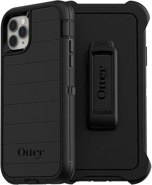 OtterBox iPhone 11 Pro Max Defender Case - Rugged Black, Durable Protection & Holster Clip Kickstand