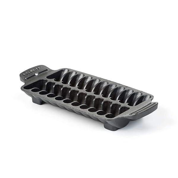 Outset 76375 Shrimp Cast Iron Grill & Serving Pan - Durable Black Cookware for Perfect Seafood Dishes