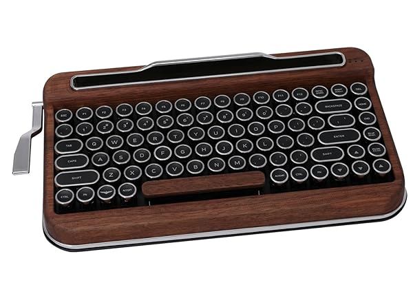 Buy PENNA Bluetooth Keyboard with Black Chrome Keycaps - Cherry MX Brown Switch & Special Wood Finish (US Layout)