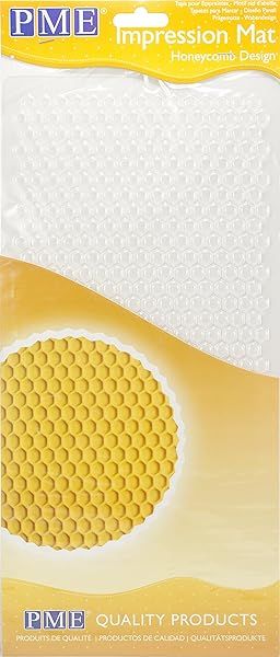 PME Impression Mat Honeycomb Design in Yellow - Perfect for Baking & Cake Decorating