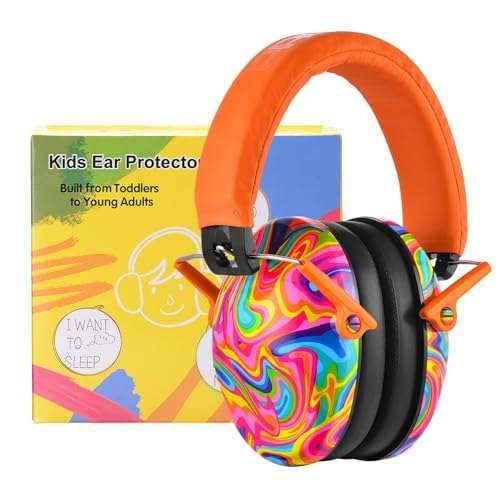 PROHEAR 032 Kids Ear Protection: Noise Cancelling Headphones for Autism & Toddlers - Comfortable Orange Ear Muffs