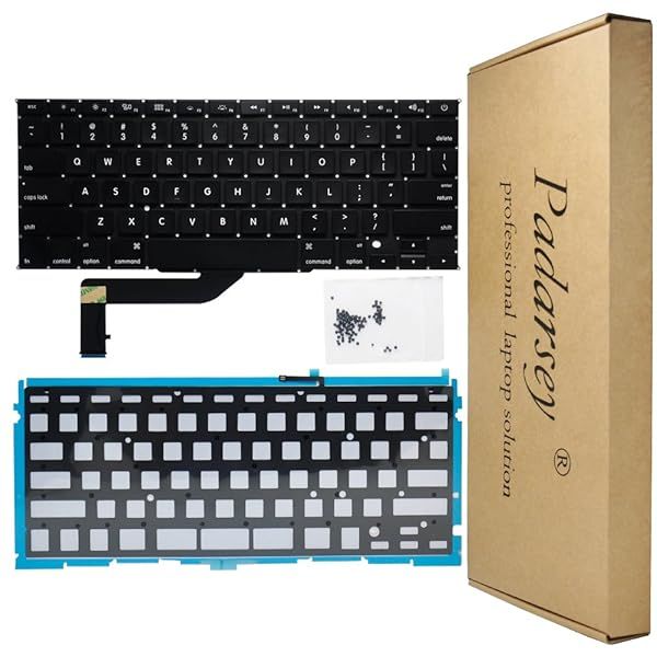 "Padarsey US Layout Backlit Keyboard for MacBook Pro 15" A1398 (2013-2015) - Easy Replacement with Screws"