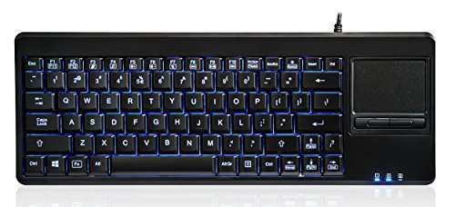 Perixx PERIBOARD-315H: Wired USB Backlit Keyboard with Touchpad & 2 USB Ports - Black (10917) for Enhanced Productivity
