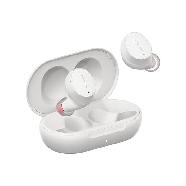 Phiaton Bonobuds Lite: True Wireless Earbuds with Clear Voice, 11-Hour Playtime & Ambient Mode - Floral White