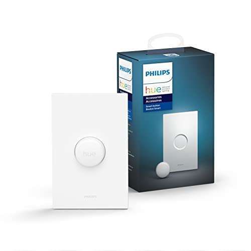 Philips Hue Wireless Smart Light Switch - Portable, Battery-Powered Control for Easy Smart Home Setup