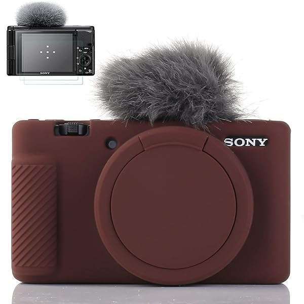 Pocoukate Camera Case for Sony ZV-1 | Slim Fit Anti-Scratch Sleeve with Screen Protector - Coffee Color
