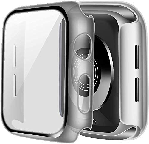 Pokanic 2 Pack Tempered Glass Case for Apple Watch Series 1, 2, 3 - Ultra Lightweight, Scratch Resistant, Full Cover, Wireless Charge